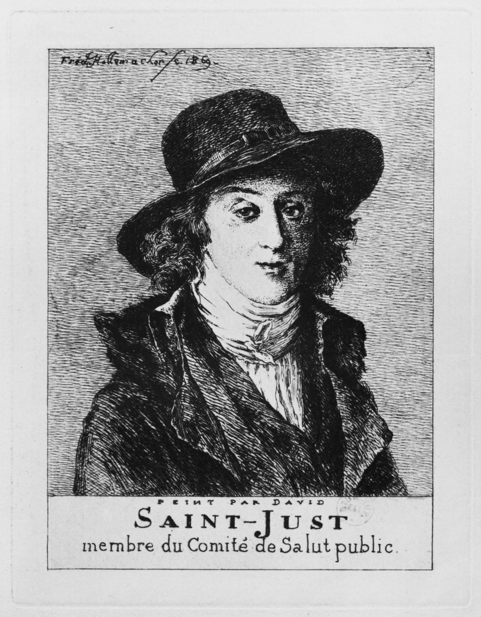 ルイアントワーヌレオンドサンジュスト、フレデリックデザイアヒレマッハー（1811-86）1869によって彫刻 作： ジャック・ルイス・デビッド