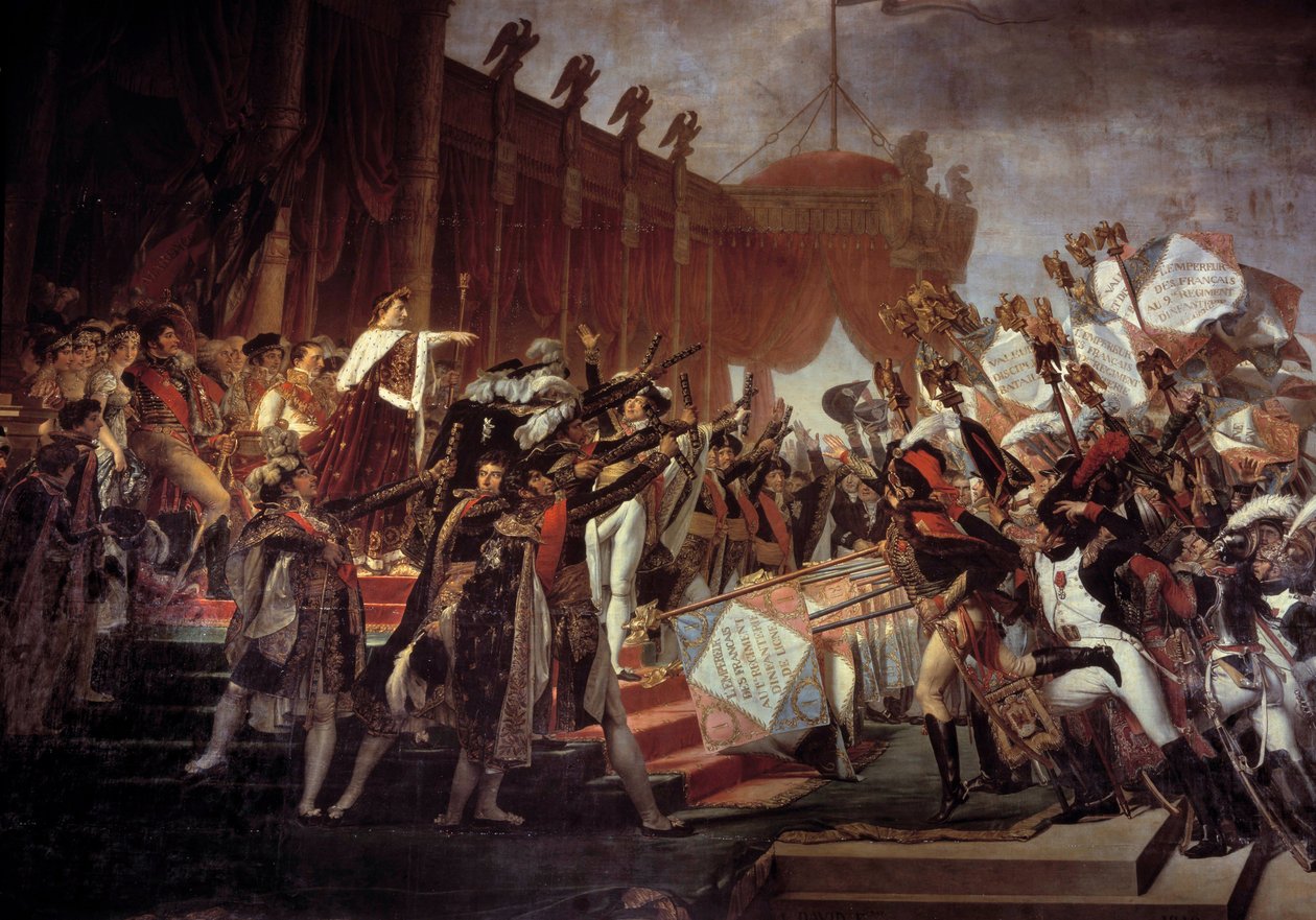 シャン・ド・マルスでの鷹の分配の後、皇帝ナポレオン1世（1769-1821）に行われた軍隊の宣誓（1804年5月12日） Detail.ジャック・ルイ・ダヴィッド（1748-1825）による絵画 19世紀 日6,1x9,3メートル。 作： ジャック・ルイス・デビッド