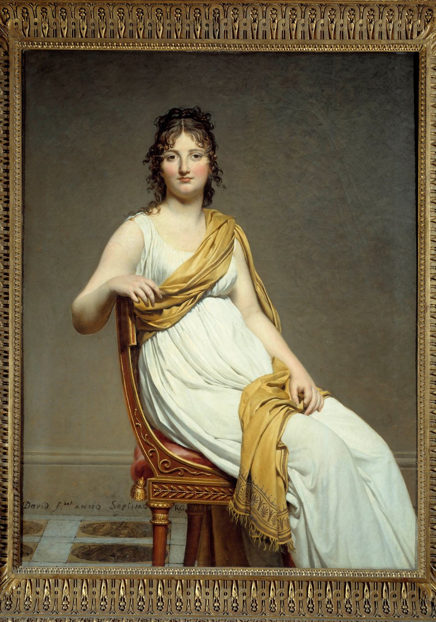 レイモン・ヴェルニナク夫人（1780-1827）の肖像 ウジェーヌ・ドラクロワの妹 ジャック・ルイ・ダヴィッド（1748-1825）の絵画 1799年 日1.45 x 1.12 m ルーヴル美術館（パリ） - ウジェーヌ・ドラクロワの妹、レイモン・ド・ヴェルニナク夫人（1780-1827）の肖像。ペイント 作： ジャック・ルイス・デビッド