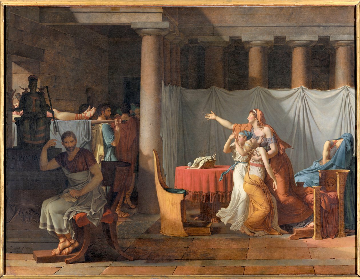LictorsはLucius Junius Brutus（紀元前6世紀）に彼の息子たちの遺体を報告する Lictors Bearing to Brutus the Bodies of his Sons 作： ジャック・ルイス・デビッド