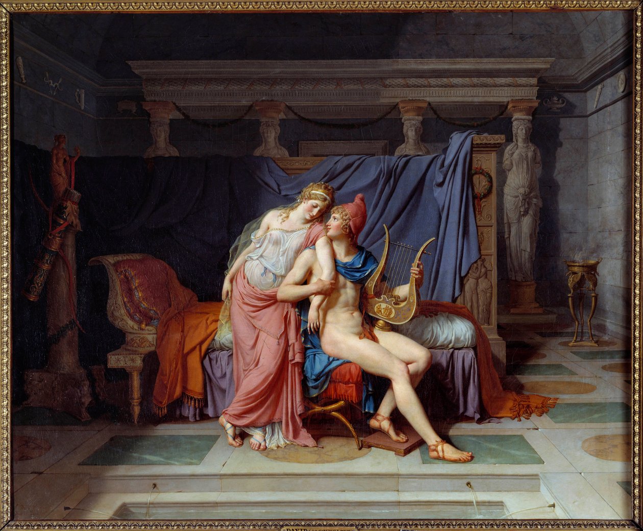 パリとヘレネの愛。ジャック・ルイ・ダヴィッド（1748-1825）の絵画 作： ジャック・ルイス・デビッド