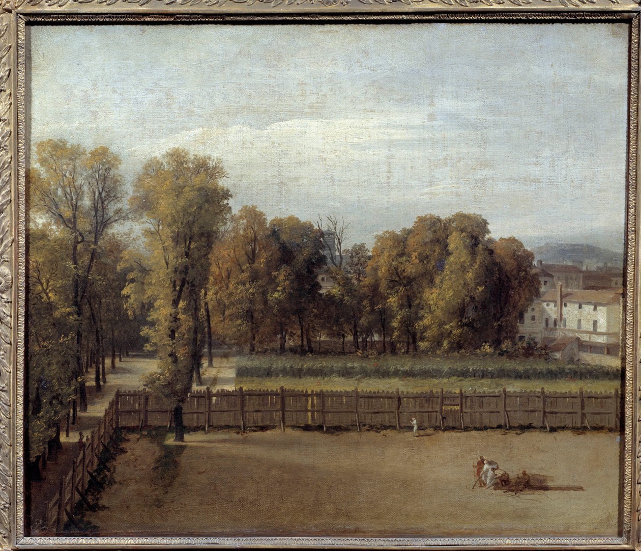パリのリュクサンブール公園の眺め ルイ・ダヴィッド（1748-1825）の絵画。1794.日。0,55 x 0,65 作： ジャック・ルイス・デビッド