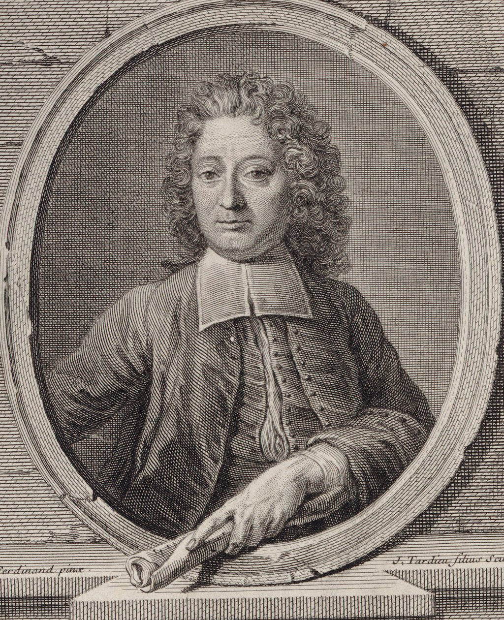 作曲家Jean-FrançoisLallouette 1651-1728の肖像。 作： ジャック・ニコラス・タルデュー