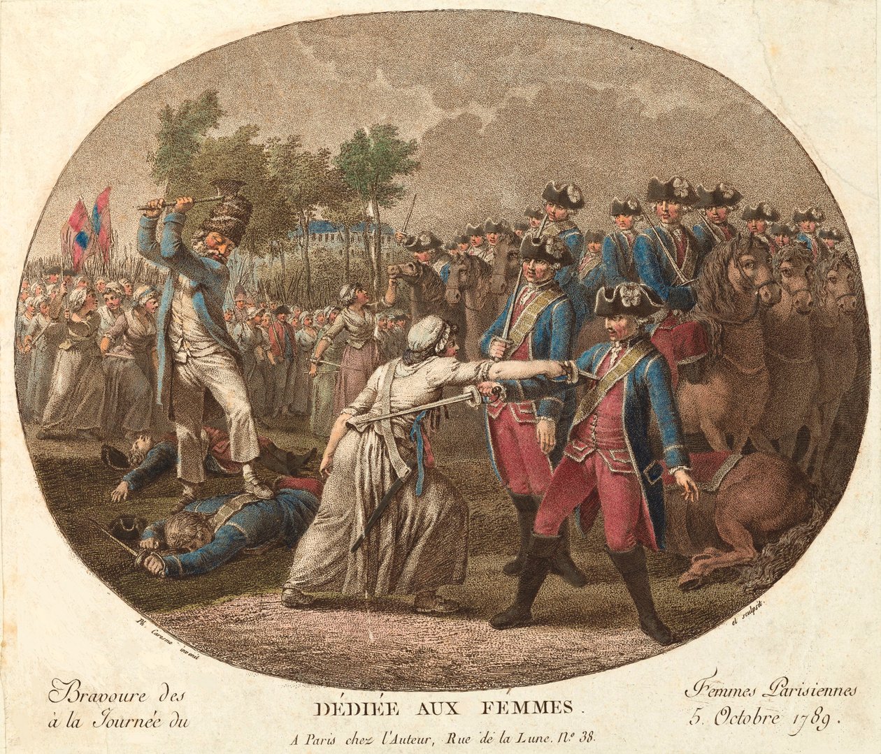 1789年10月5日、パリの女性たちの勇気：女性たちに捧ぐ 作： ジャック・フィリップ・カレスメ