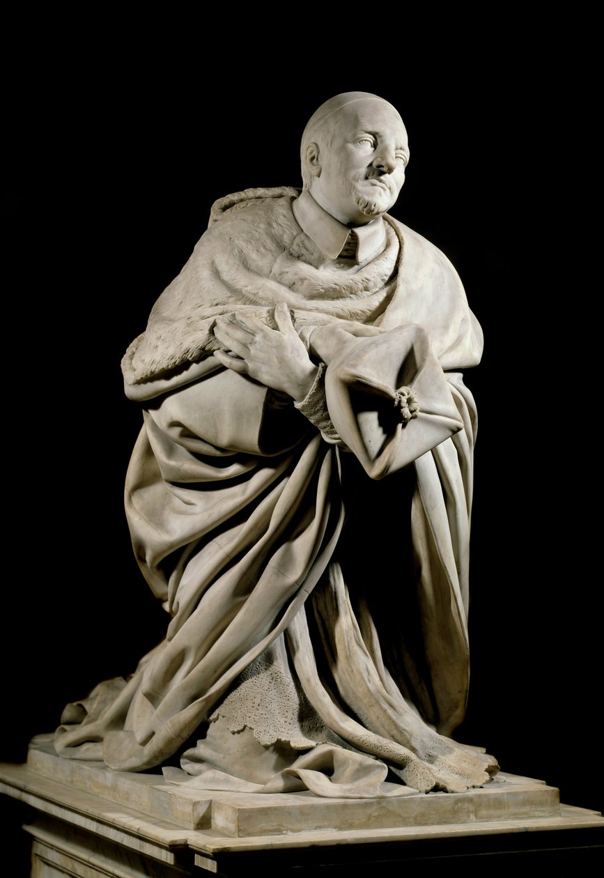枢機卿ピエール・ド・ベルーレ（1575-1629）は、オラトリオのセキュリエール修道会の創設者です。ジャック・サラザン（1592-1660）とシャルル・レストカール（17世紀）による大理石の彫刻。日 2,1 m パリ、ルーヴル美術館 作： ジャック・サラジン