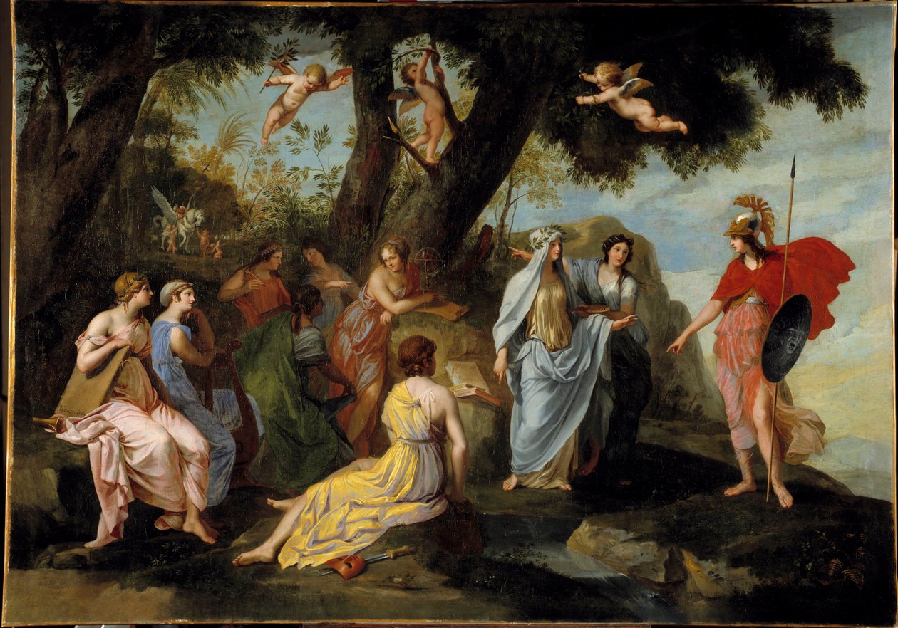 ミュゼのミネルヴ ジャック・ステラ（1596-1657）の絵画 1640年 日1,16×1,62メートル 作： ジャック・ステラ