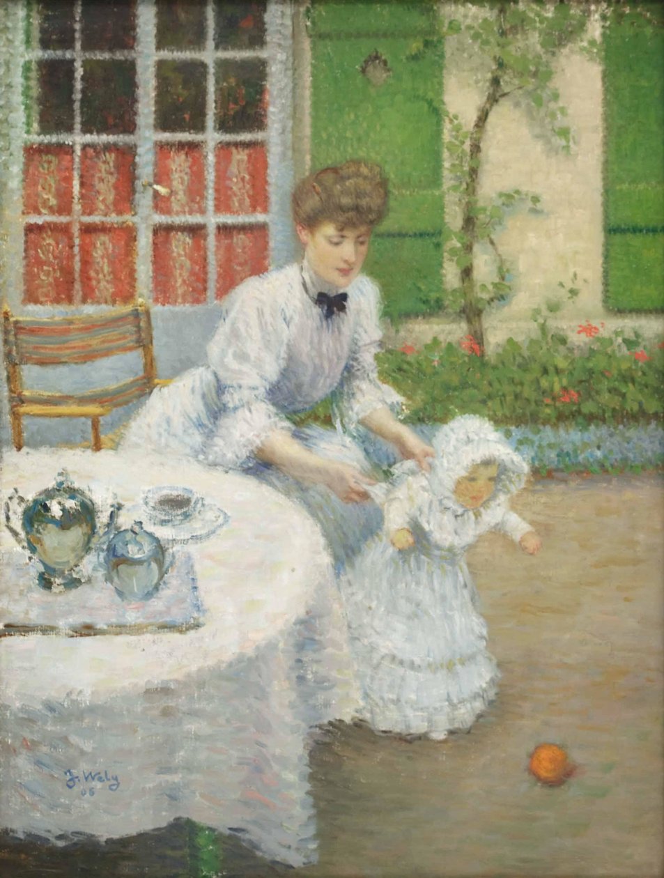 ジャック・ウェリー 母とボール遊びをする少女 1906年 作： ジャック・ウェリー