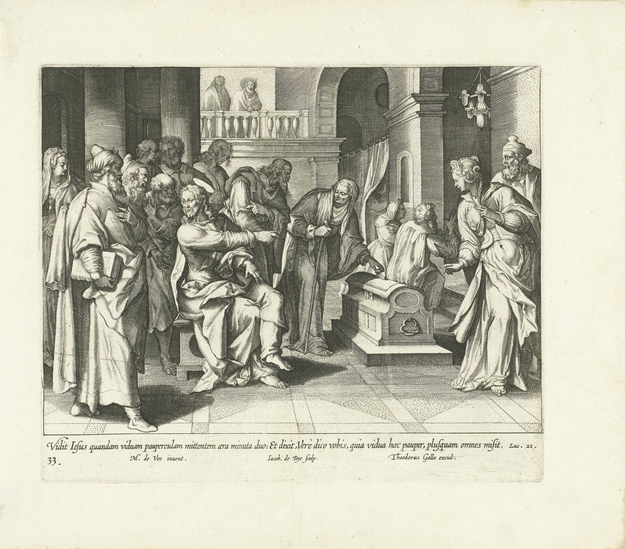 貧しいやもめの寛大さ Vita, passio et Resvrrectio Iesv Christi (シリーズタイトル) キリストの生涯、受難、復活（シリーズタイトル） 作： ジャック・デ・ビー