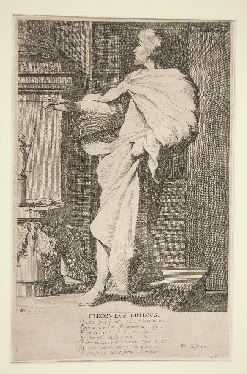 クレオブルス リンディウス、シリーズ「ギリシャの七賢者」の #6 作： Jacques de Gheyn III