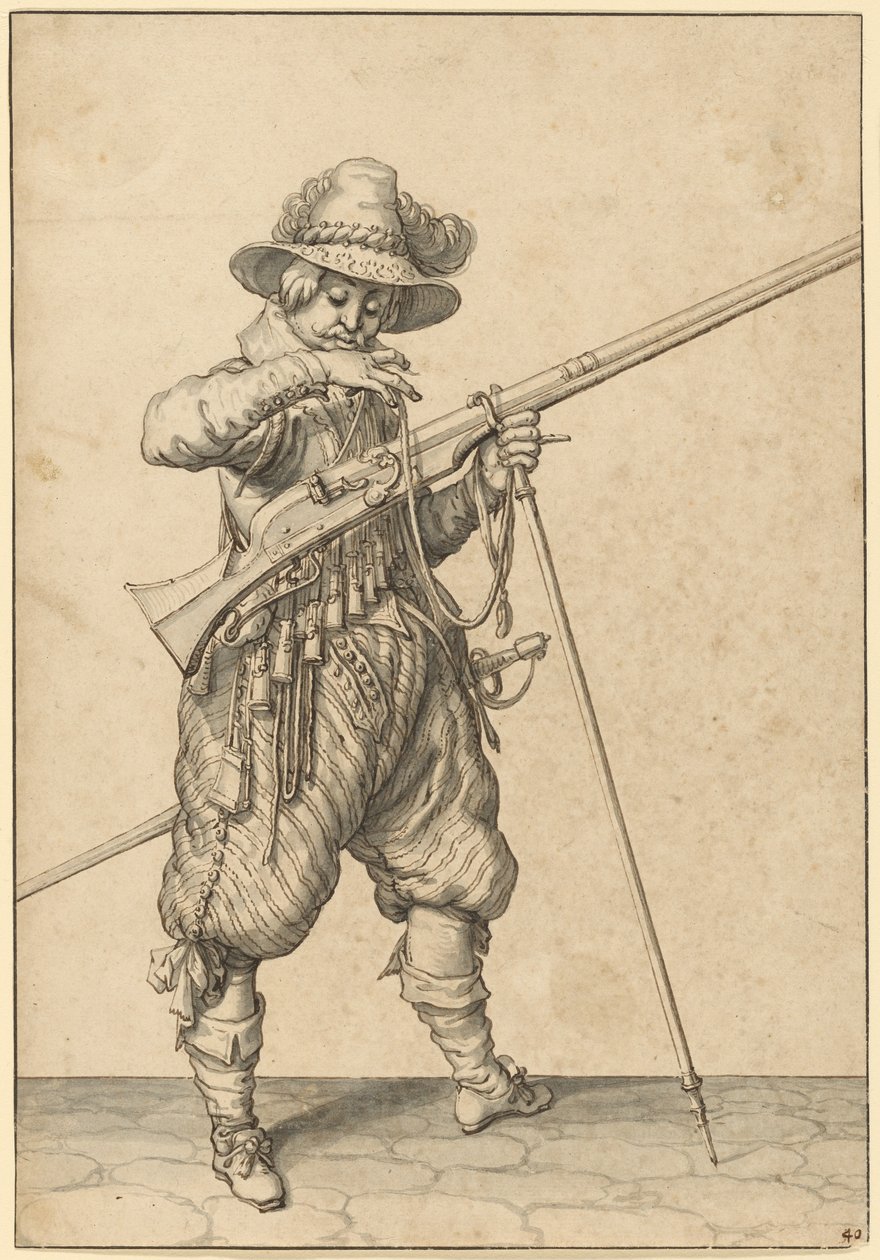 マッチを吹く警備兵 作： Jacques de Gheyn II
