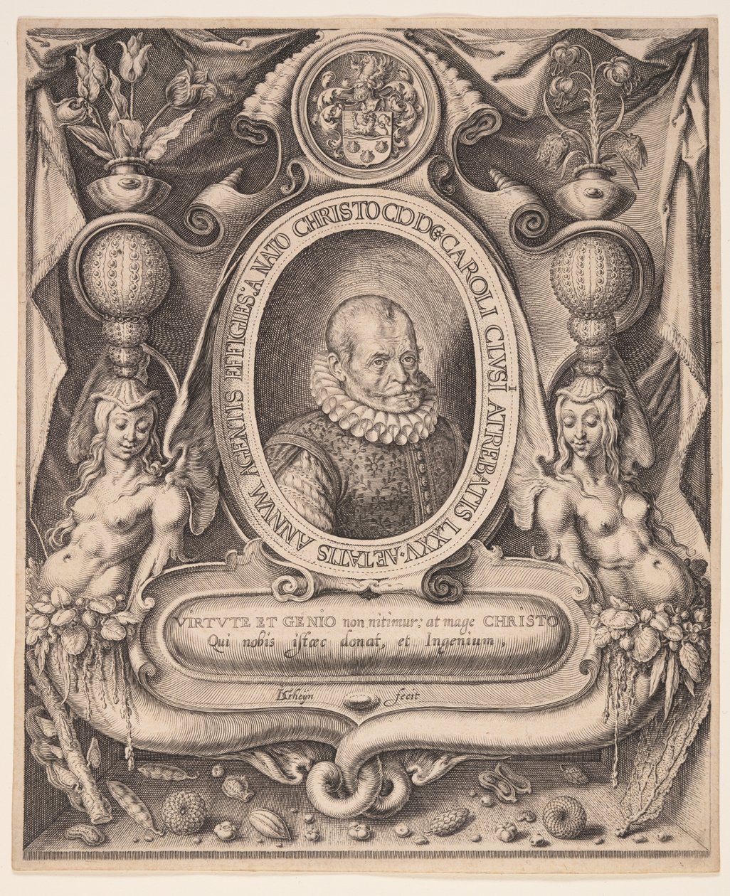 カロルス・クルシウス、医師、植物学者 作： Jacques de Gheyn II