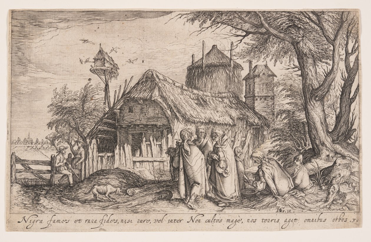 ロマ人のいる風景（『風景』より 作： Jacques de Gheyn II