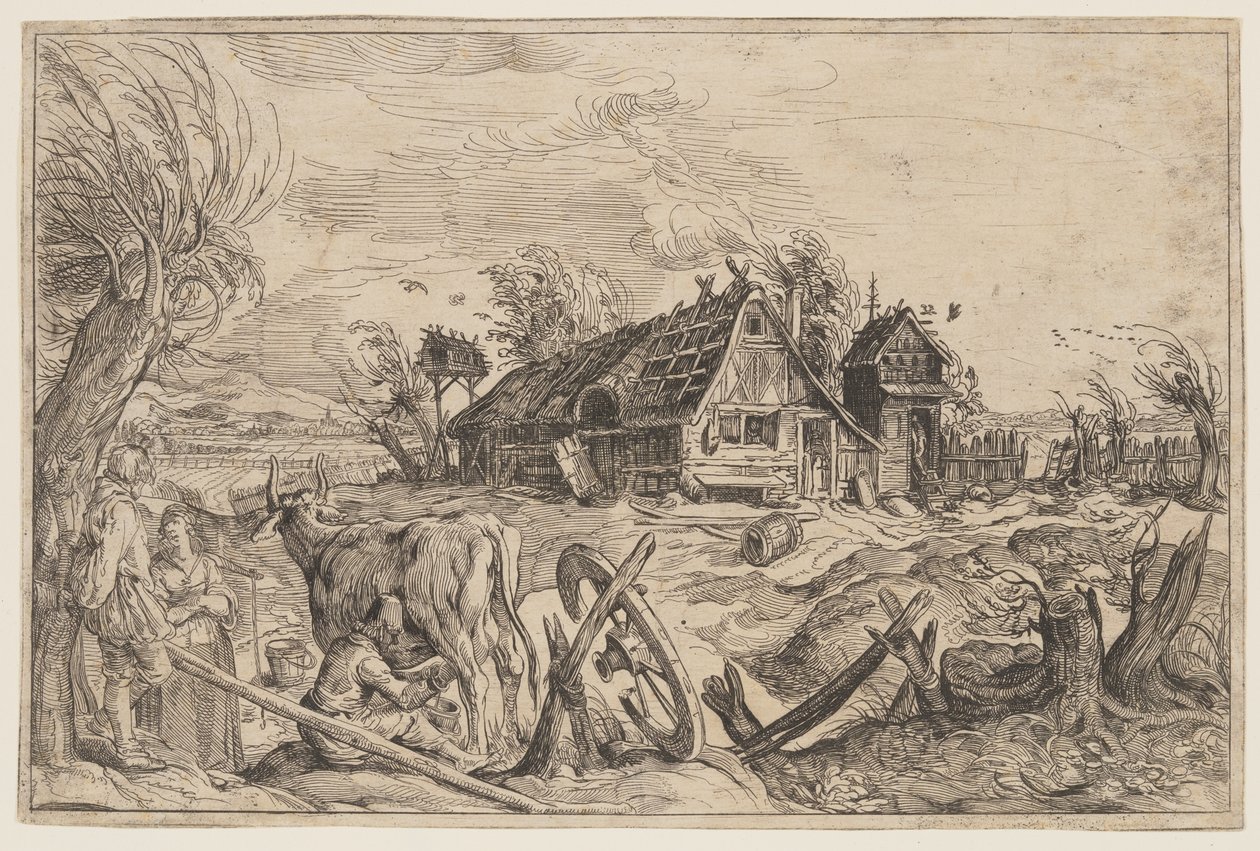 農家のある風景 作： Jacques de Gheyn II