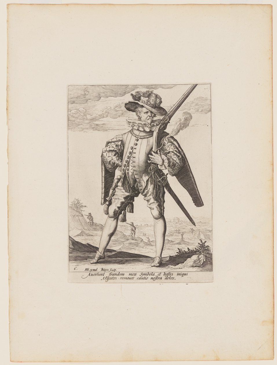 皇帝ルドルフ2世の護衛士官と兵士たち』より「銃士 作： Jacques de Gheyn II