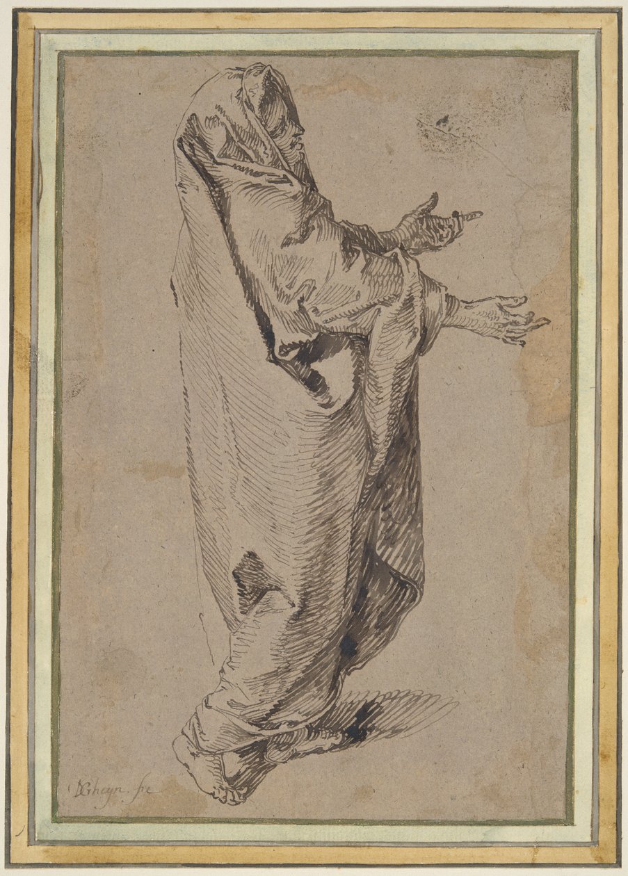 立っている聖母マリアのための研究 作： Jacques de Gheyn II