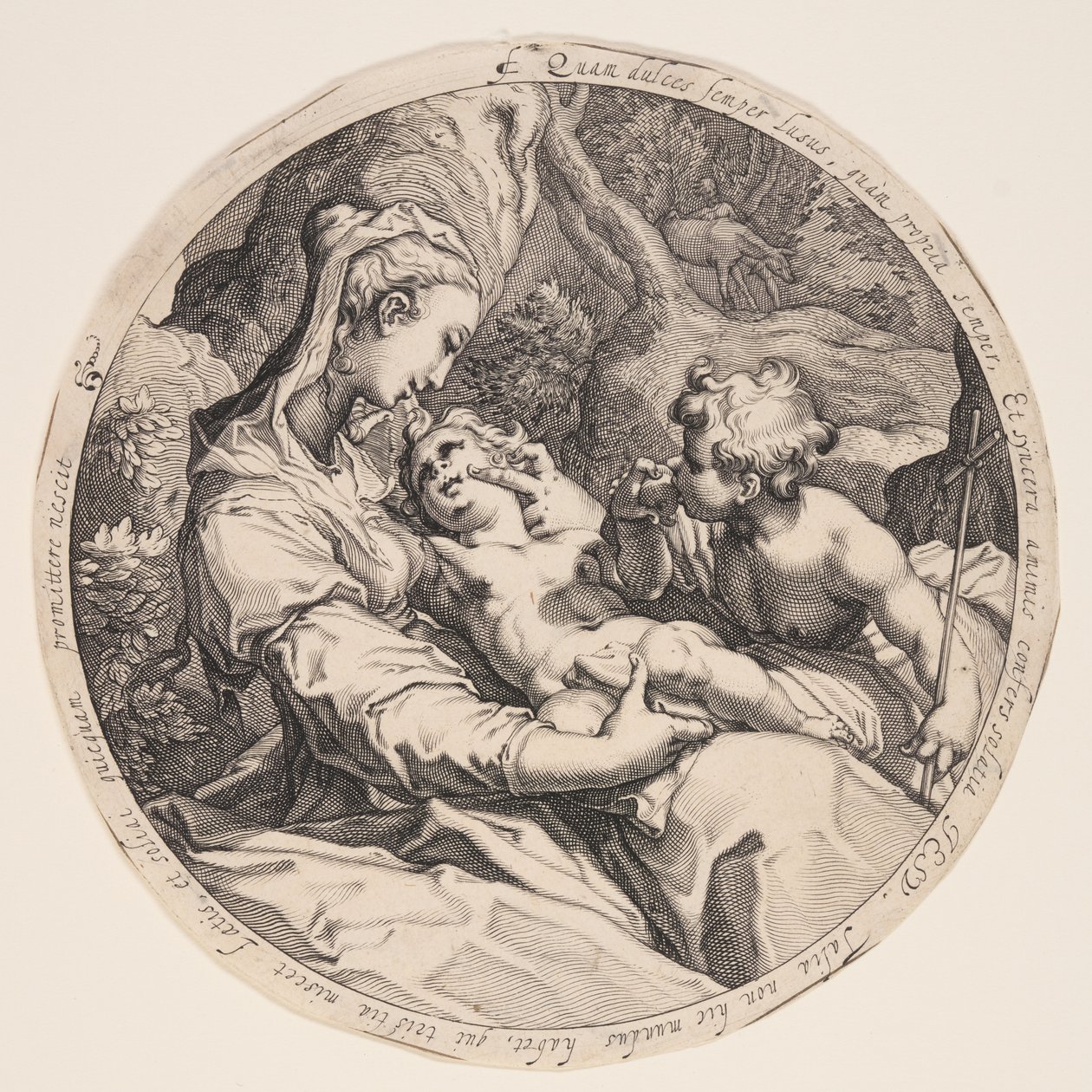 聖母子と洗礼者ヨハネ 作： Jacques de Gheyn II
