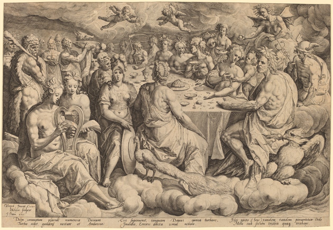 ペレウスとテティスの結婚式での神々の宴会 作： Crispen van denBroeckeの後のJacquesde Gheyn II