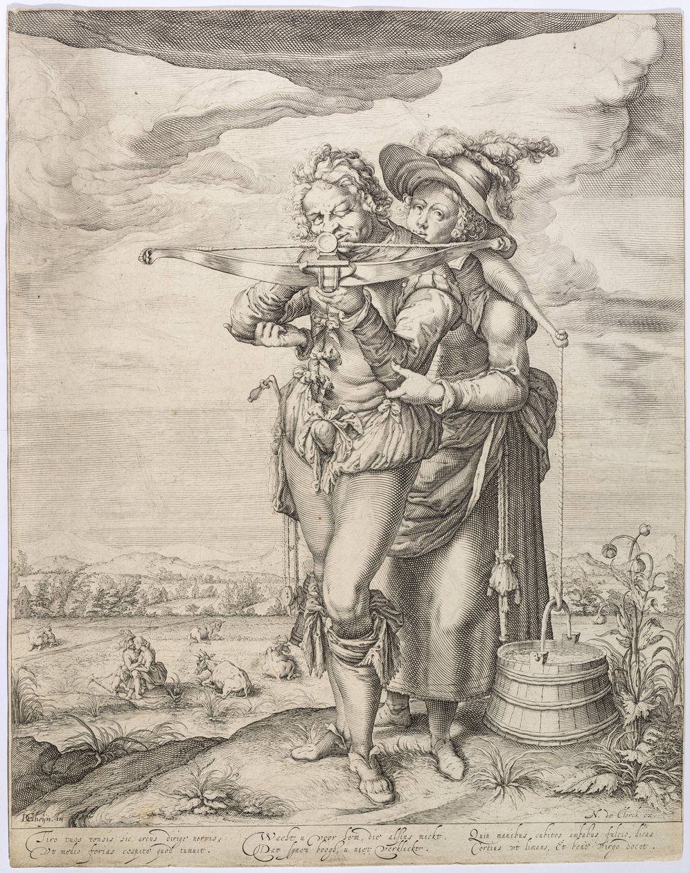 クロスボウマンとミルクメイド、c。 1610年。 作： Jacques de Gheyn the Younger