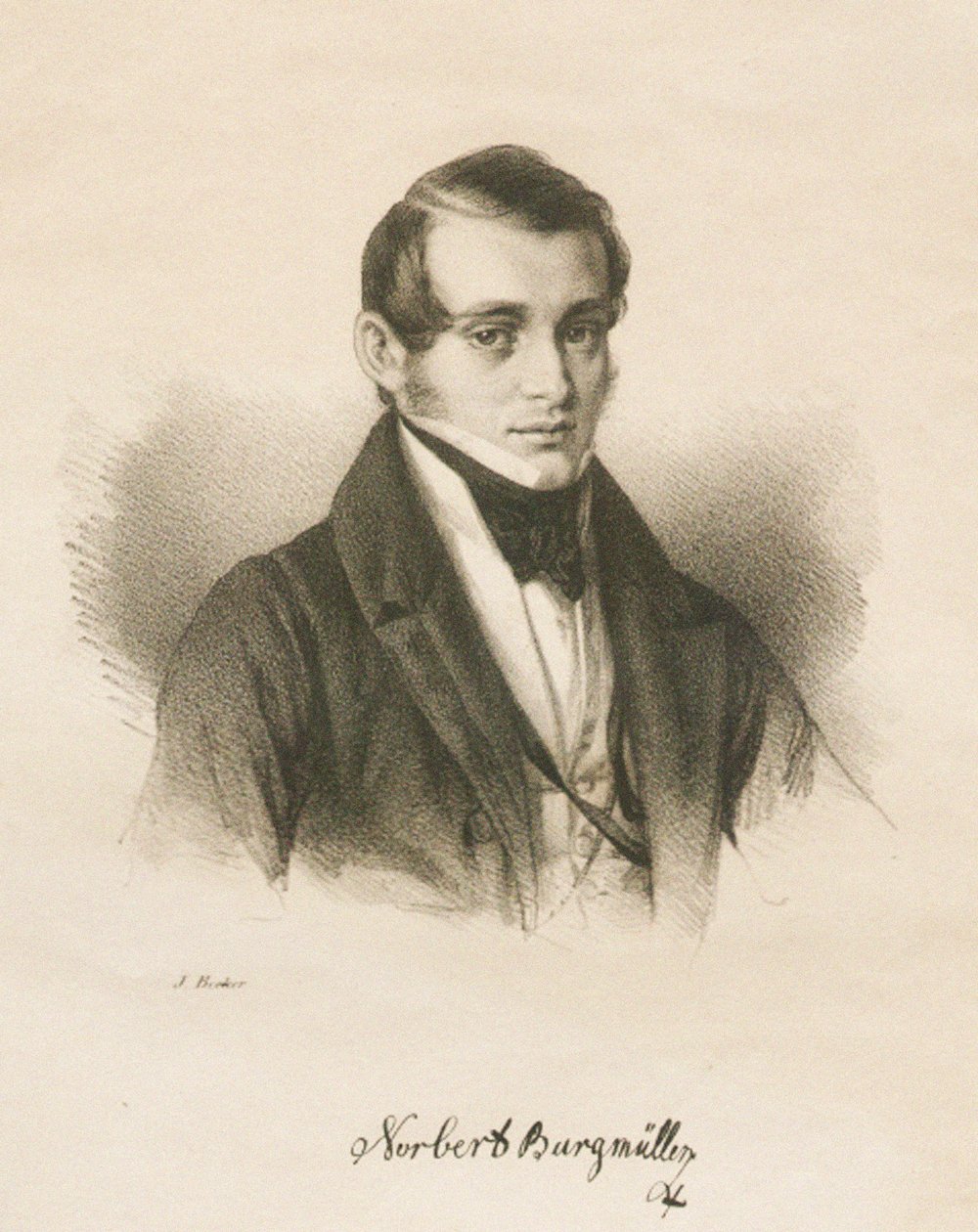 作曲家の肖像NorbertBurgmüller1810-1836、1836 作： ヤコブ・ベッカー
