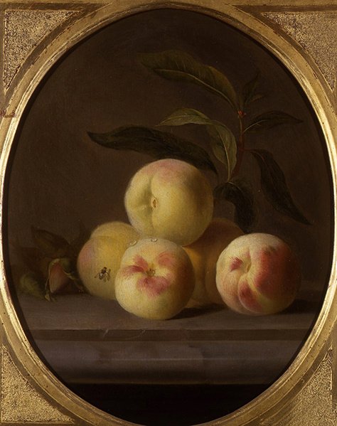 ハエのいる果物の静物画（油彩・キャンバス）