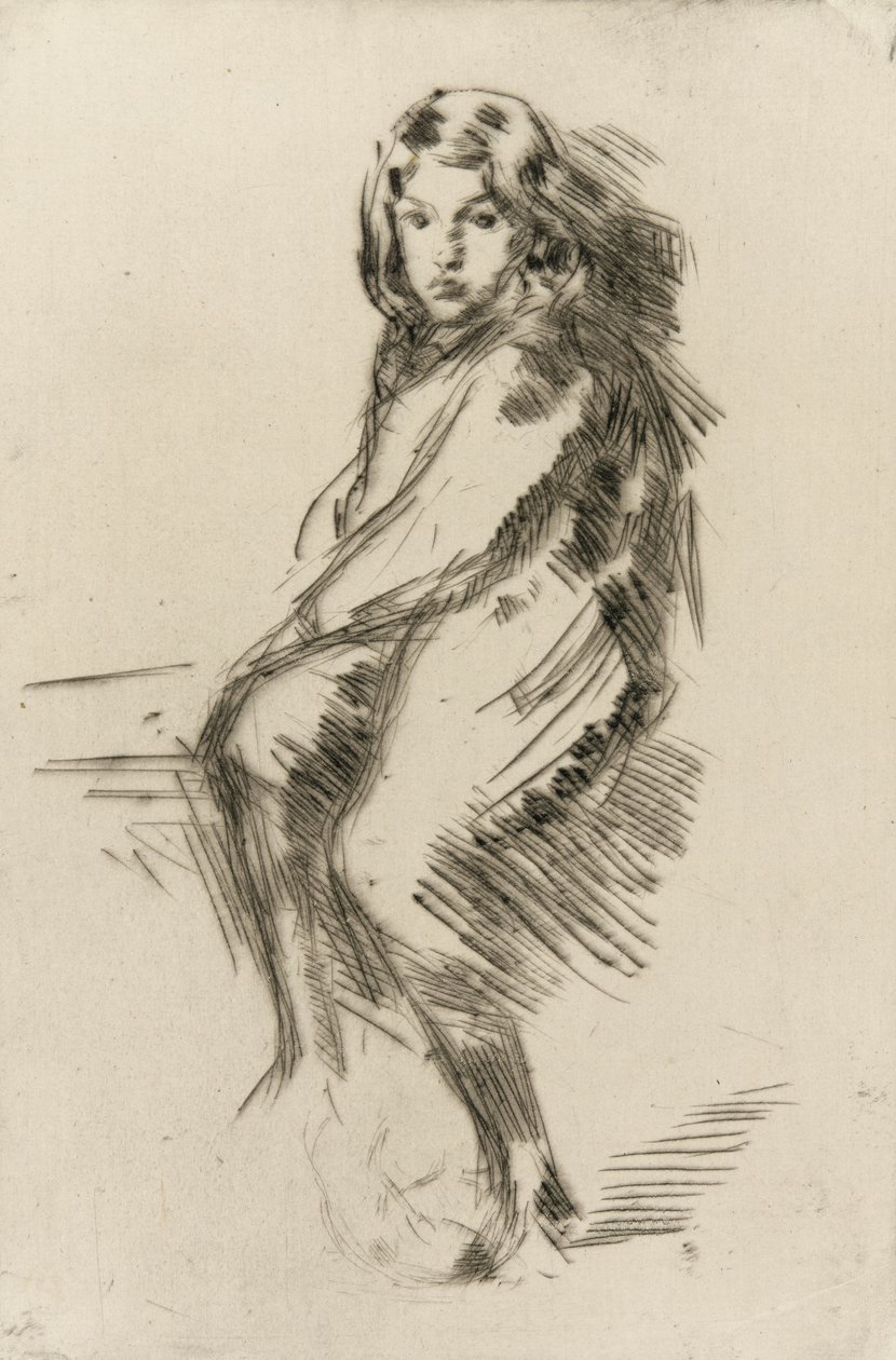The Boy、c.1873-75（紙にドライポイント） 作： ジェームズ・アボット・マクニール・ウィスラー