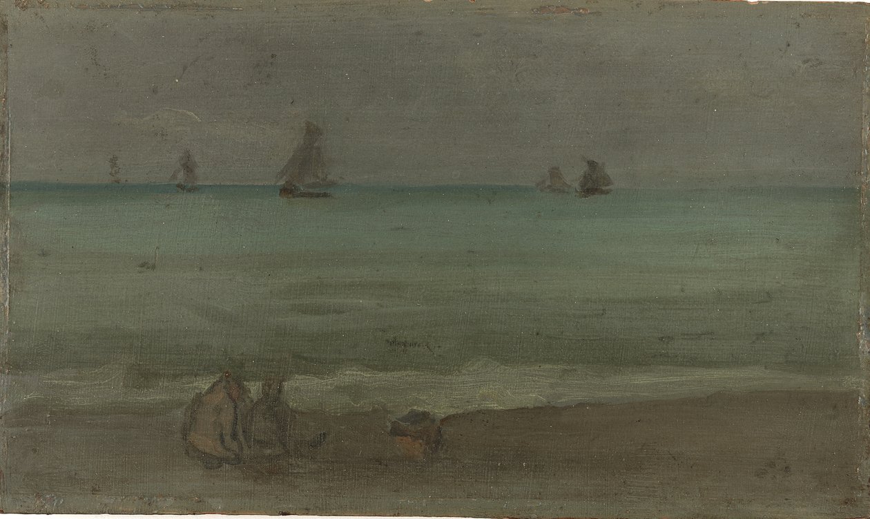 夏の海、1880年代（木製パネルに油彩） 作： ジェームズ・アボット・マクニール・ウィスラー
