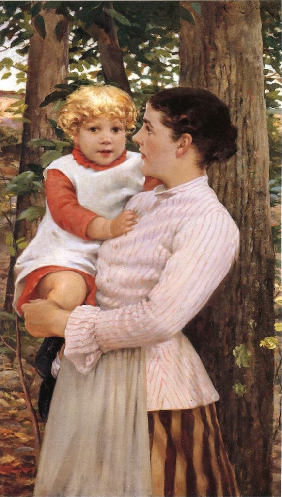 お母さんと子供 作： ジェームズ・キャロル・ベックウィズ