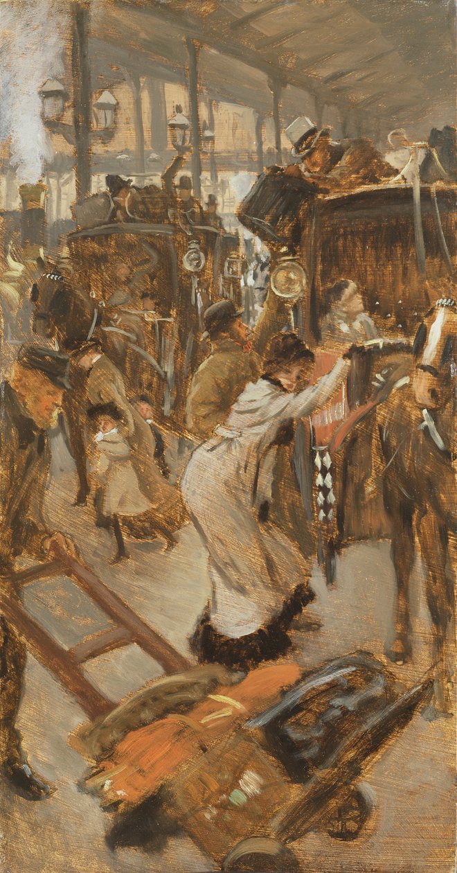 出発プラットフォーム、ビクトリア駅、1881-82年 作： ジェームズ・ジャック・ジョセフ・ティソ