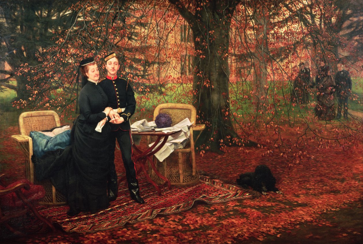 皇后ユージニー（1826-1920）とユージンルイナポレオンボナパルト（1856-79）、チスルハーストのカムデンプレイス 作： ジェームズ・ジャック・ジョセフ・ティソ