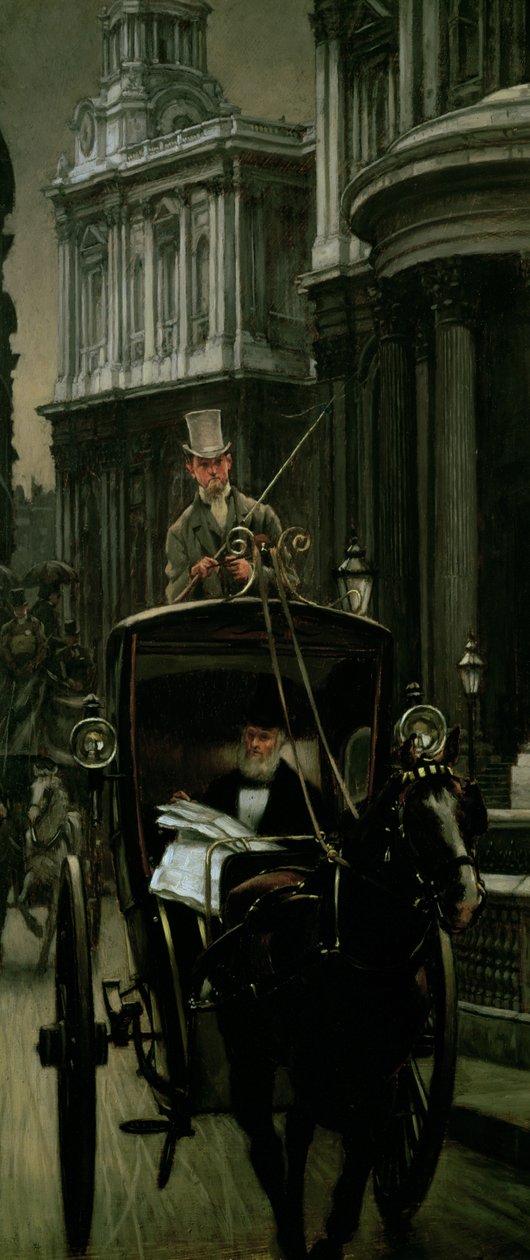 Going to Business（Going to the City）、c.1879（パネル） 作： ジェームズ・ジャック・ジョセフ・ティソ