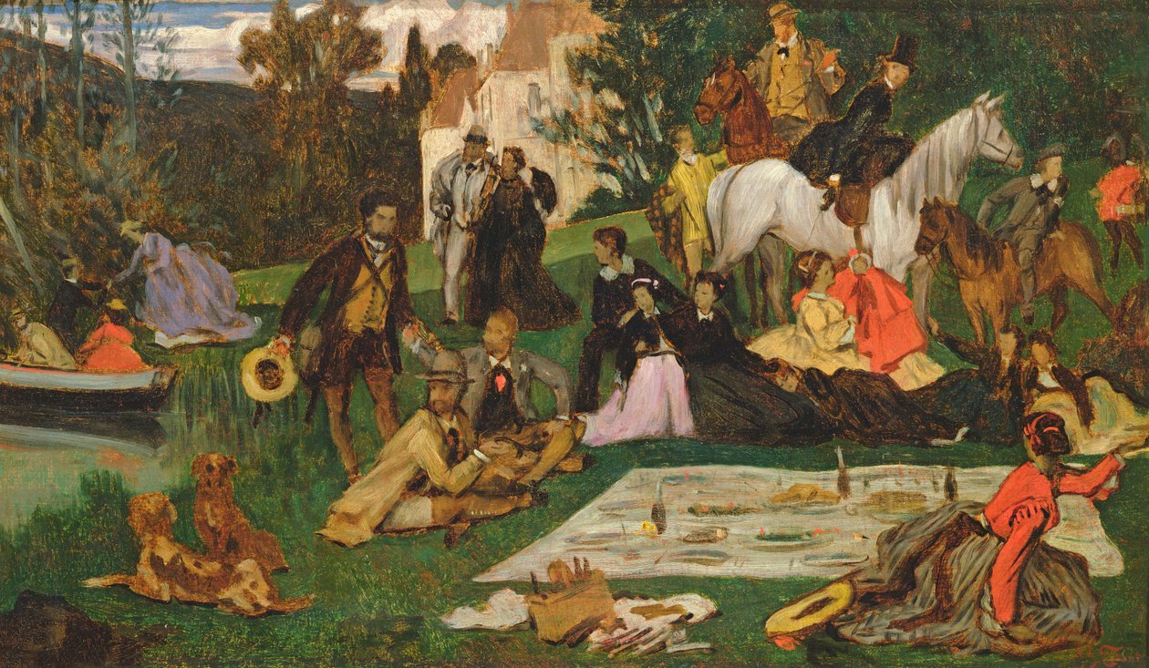ピクニック（Dejeuner sur l&39;Herbe）、1865-68年 作： ジェームズ・ジャック・ジョセフ・ティソ