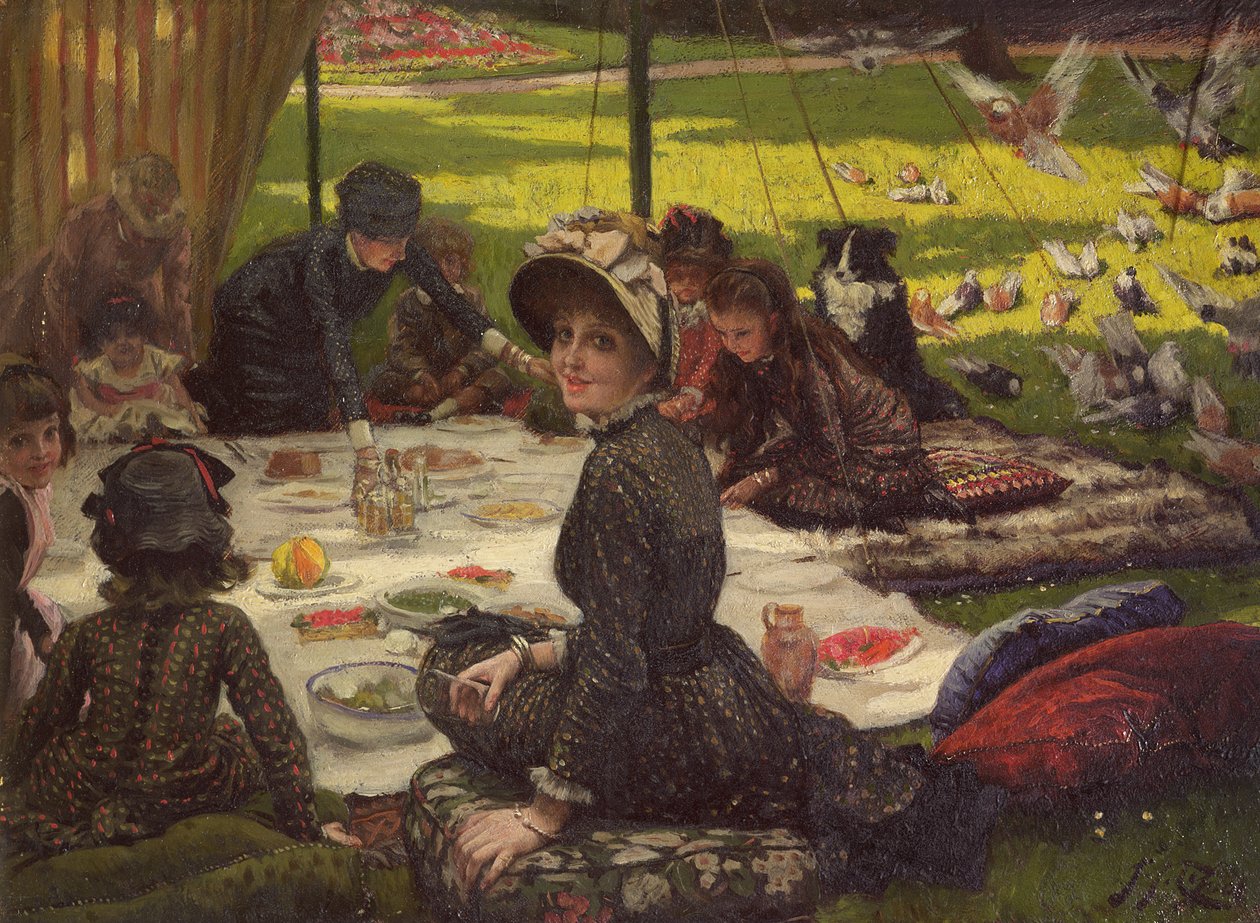 ピクニック（Dejeuner sur l&39;Herbe）、1881-2年（パネル） 作： ジェームズ・ジャック・ジョセフ・ティソ