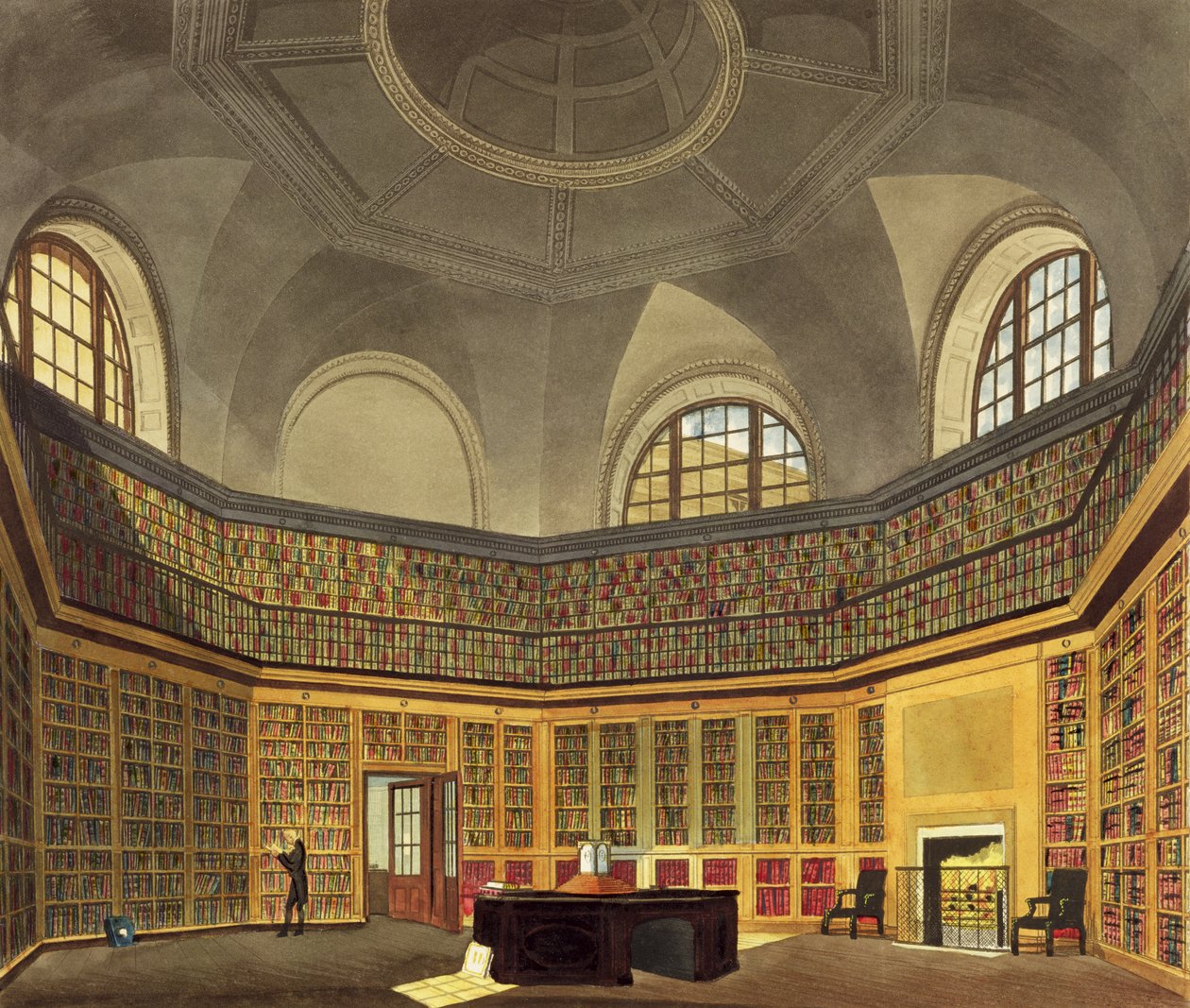 王立図書館、バッキンガムハウス、「ロイヤルレジデンスの歴史」より、RGリーブス（fl.1811-37）、ウィリアムヘンリーパイン（1769-1843）、1819（169796も参照） 作： ジェームズ・ステファノフ