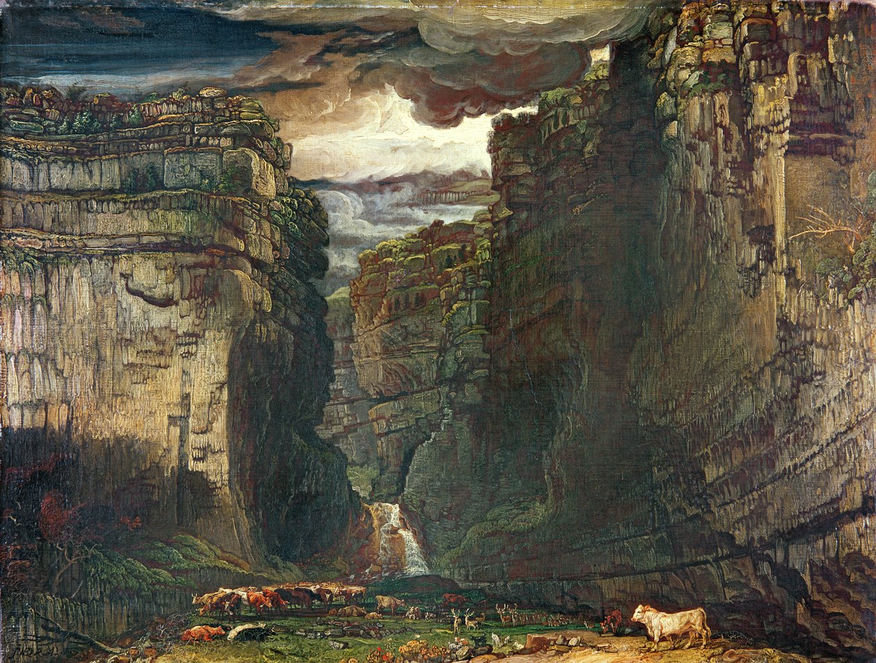 Gordale Scar、1813 作： ジェームズワード