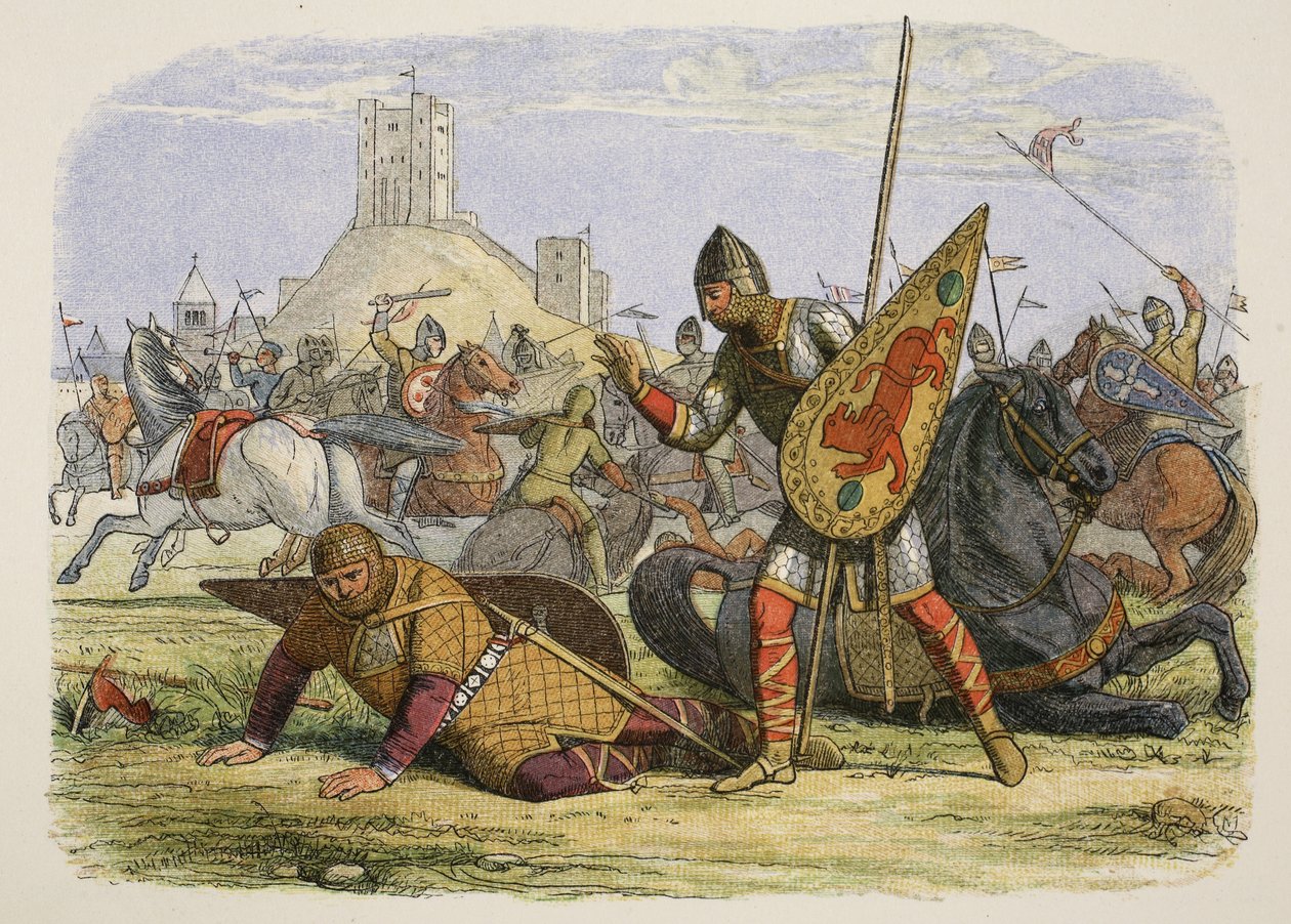 ロバートは彼の父親、ウィリアム1世を1079年1月に負傷させた。ロンドン、1863 作： ジェームズ・ウィリアム・エドマンド・ドイル