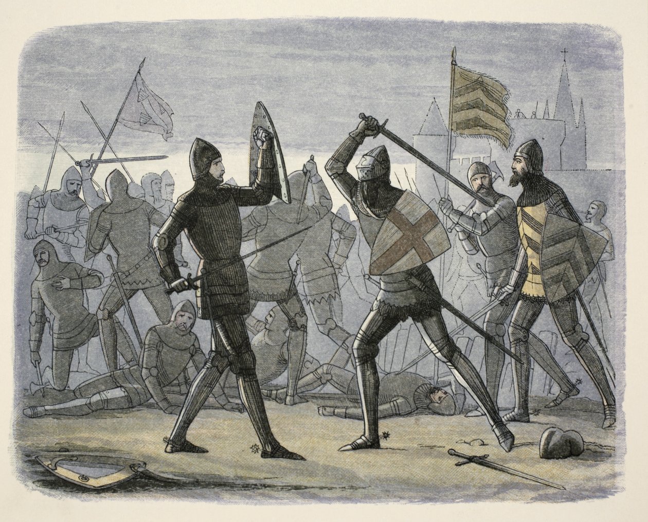 イギリスの紀元前55年から西暦1485年までのパブ、カレーの救済。ロンドン、1863 作： ジェームズ・ウィリアム・エドマンド・ドイル