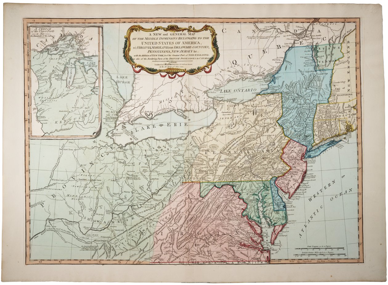 1794年5月14日、アメリカ合衆国に属する中央領土の新しい一般的な地図 作： ジェームズとローリー、ロバート・ホイットル