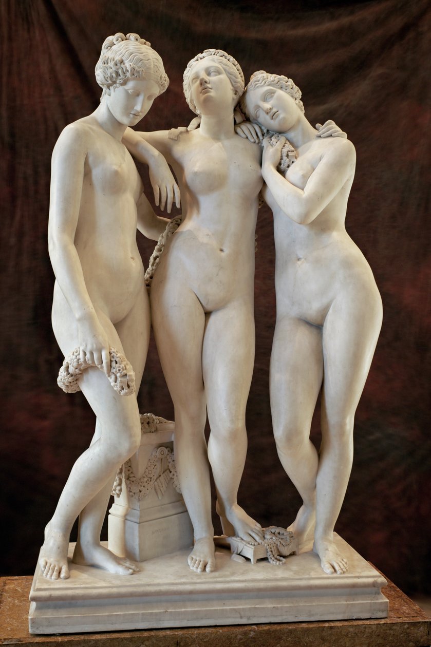 レ・トロワ・グレイセス（三人の美女）、1831年サロン... 作： ジェームズ (1790-1852) プラディエ