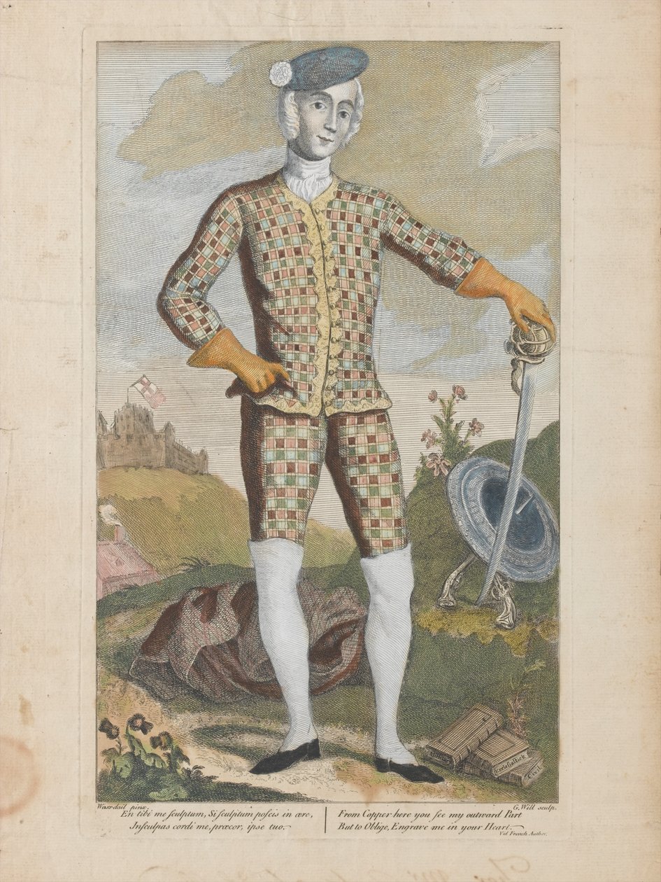 チャールズ・エドワード・スチュアート王子（彩色済み彫刻 作： ジェームズ（c.1692-1767）（後）ワスデイル