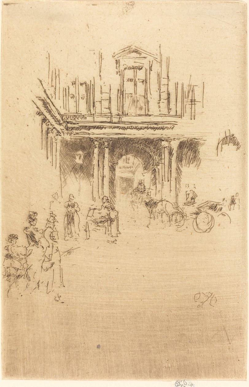 パレ・ロワイヤルの一角、c. 18831886。 作： ジェームズ・アボット・マクニール・ウィスラー