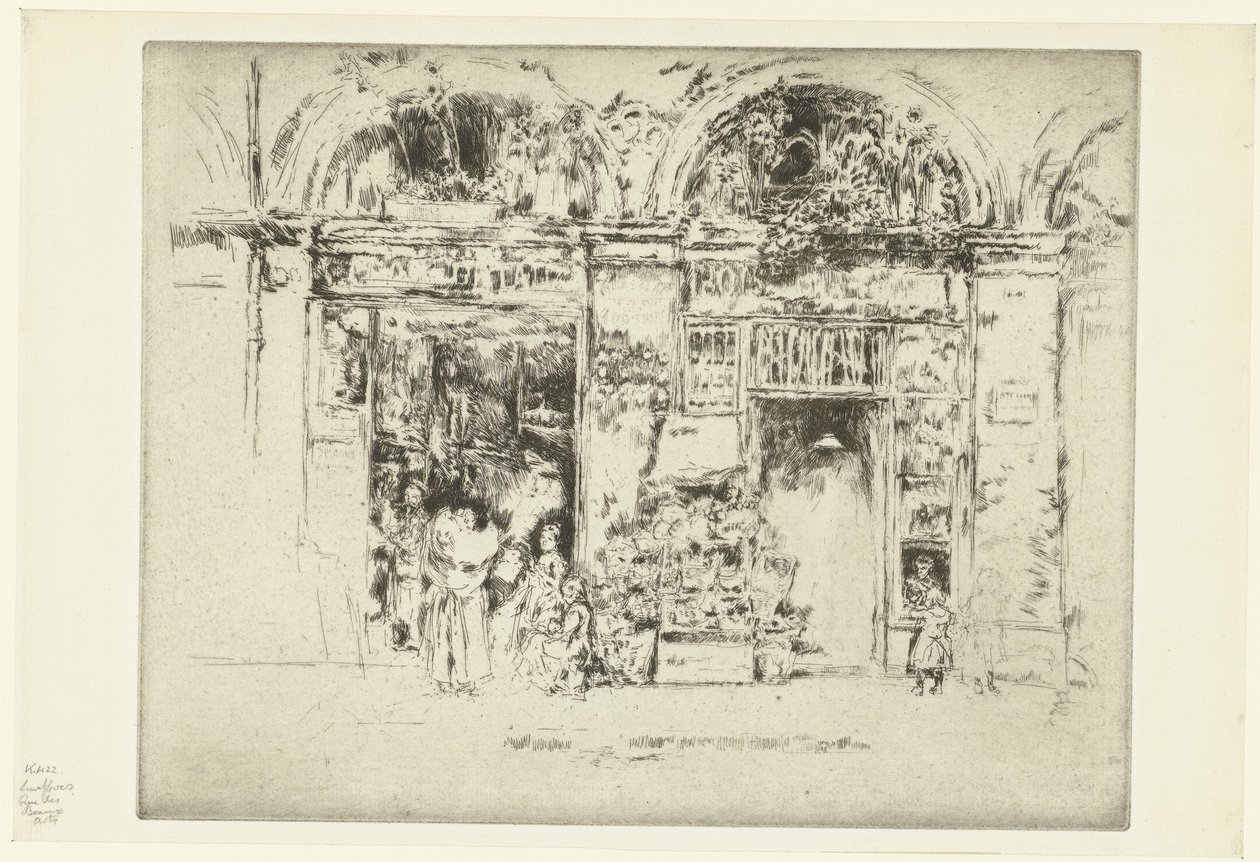 花屋 ひまわり、Rue des Beaux-Arts 作： ジェームズ・アボット・マクニール・ウィスラー