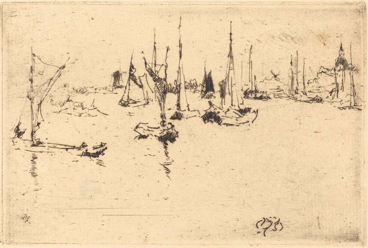 Boats, Dordrecht, 1884. 作： ジェームズ・アボット・マクニール・ウィスラー