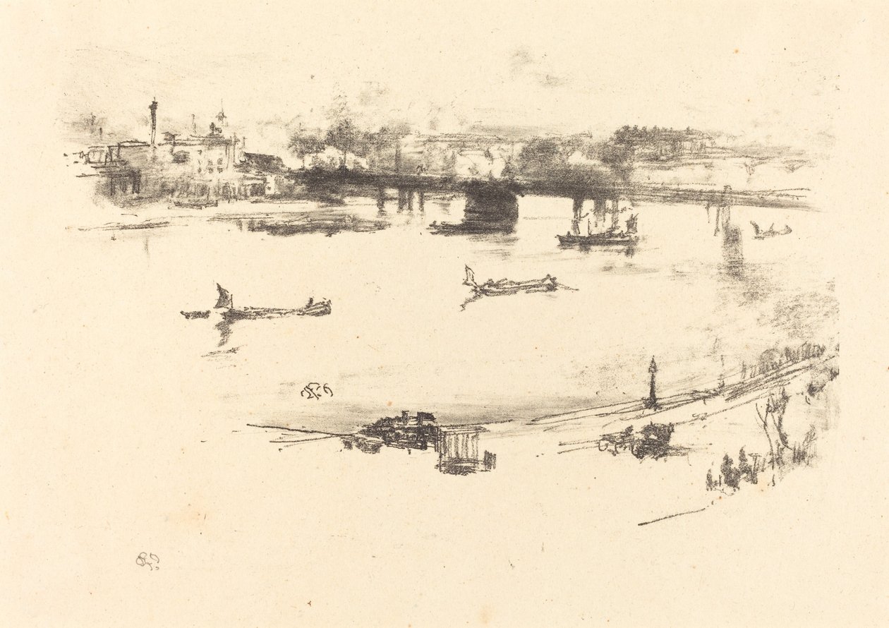 チャリング クロス鉄道橋、1896 年。 作： ジェームズ・アボット・マクニール・ウィスラー