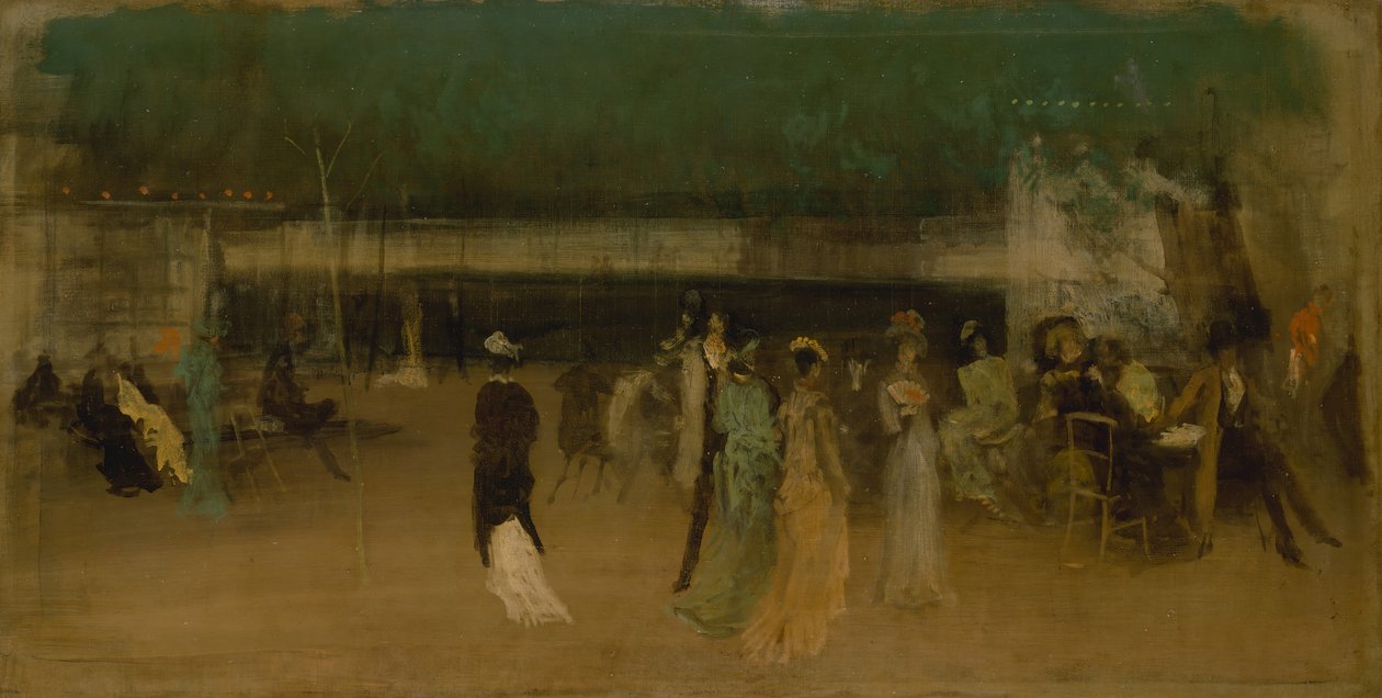 Cremorne Gardens、No。2、ca。 1870-80。 作： ジェームズ・アボット・マクニール・ウィスラー