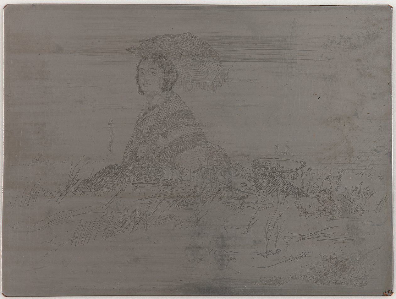 アン・プレイン・ソレイユTwelve Etchings from Nature The French Set（1858年）からのキャンセルされていないプレート。 作： ジェームズ・アボット・マクニール・ウィスラー