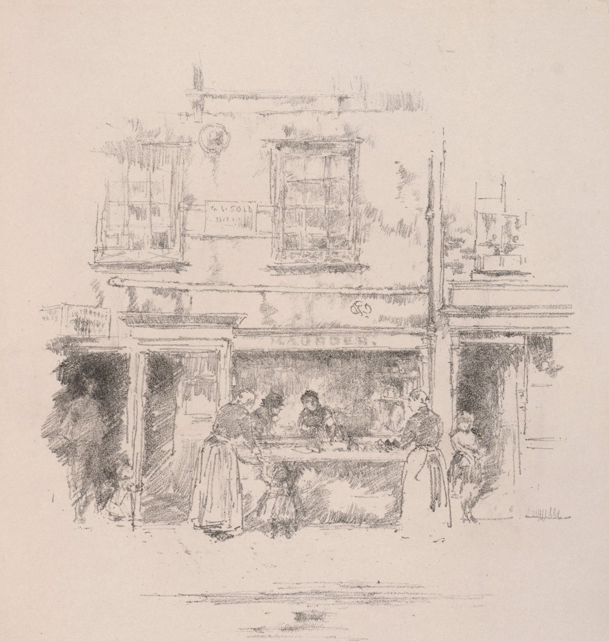 Maunders Fish Shop、チェルシー、1890年。 作： ジェームズ・アボット・マクニール・ウィスラー