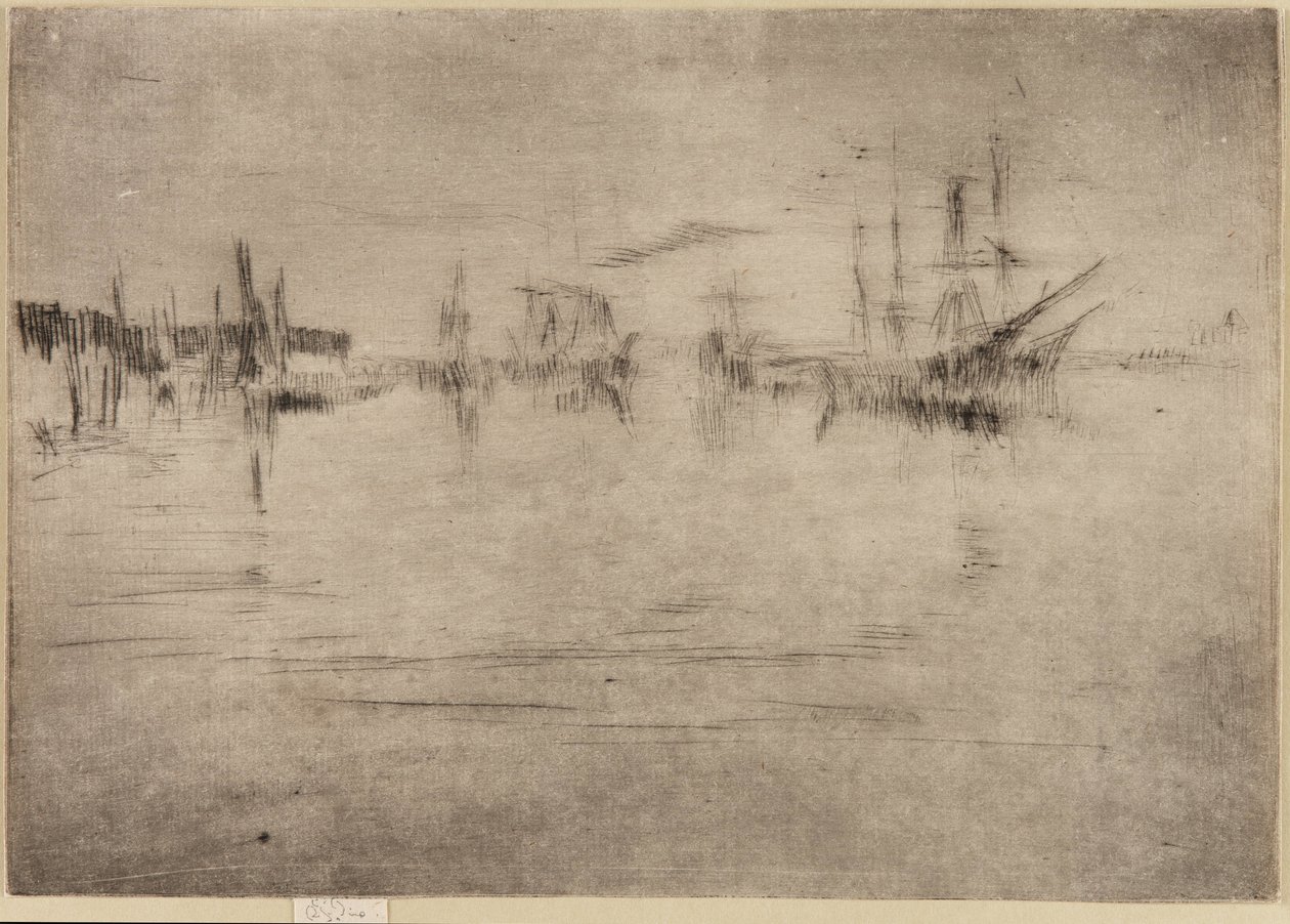 ノクターン・シッピング、1879-1880年。 作： ジェームズ・アボット・マクニール・ウィスラー
