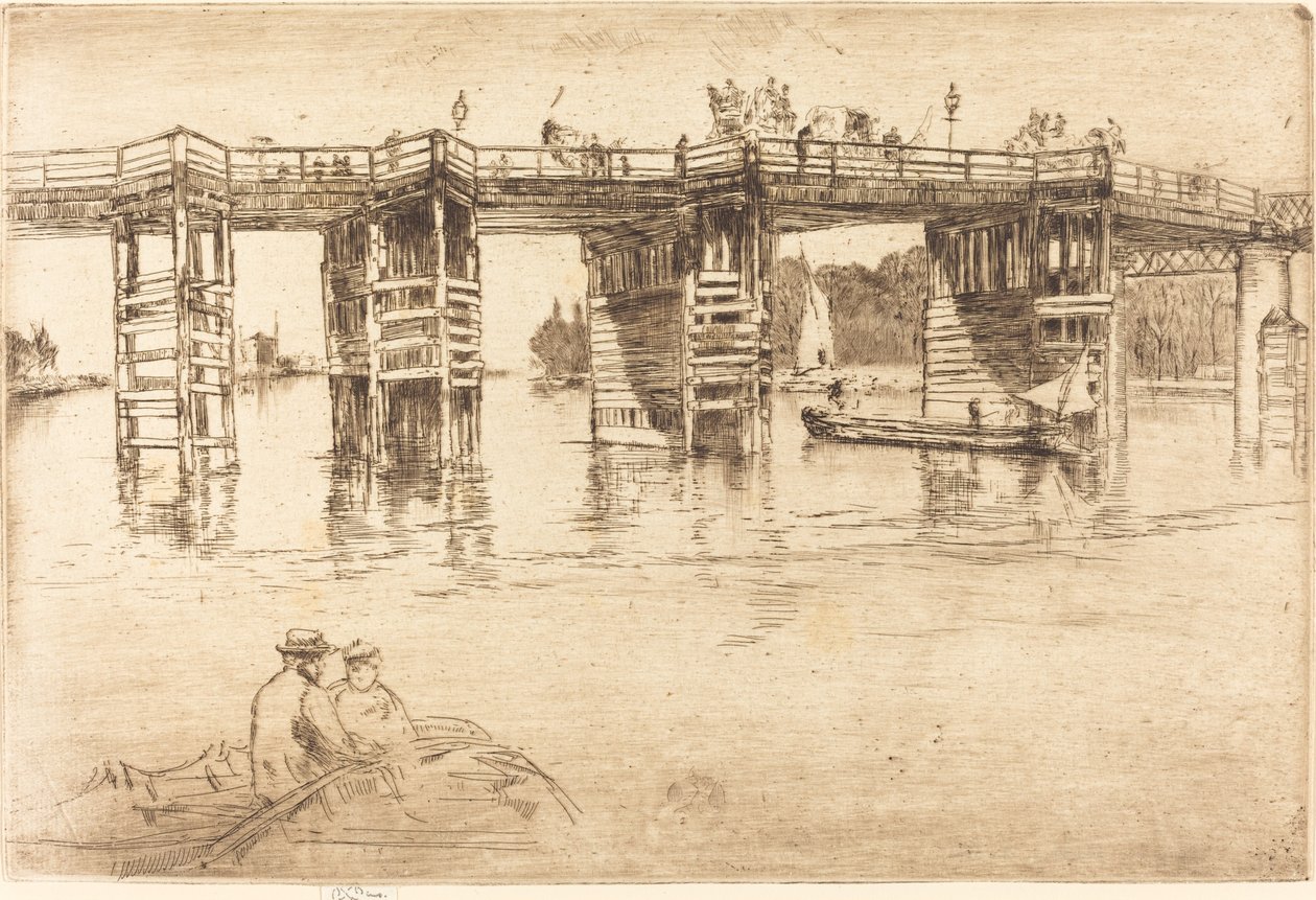1879年のオールド・パットニー橋。 作： ジェームズ・アボット・マクニール・ウィスラー