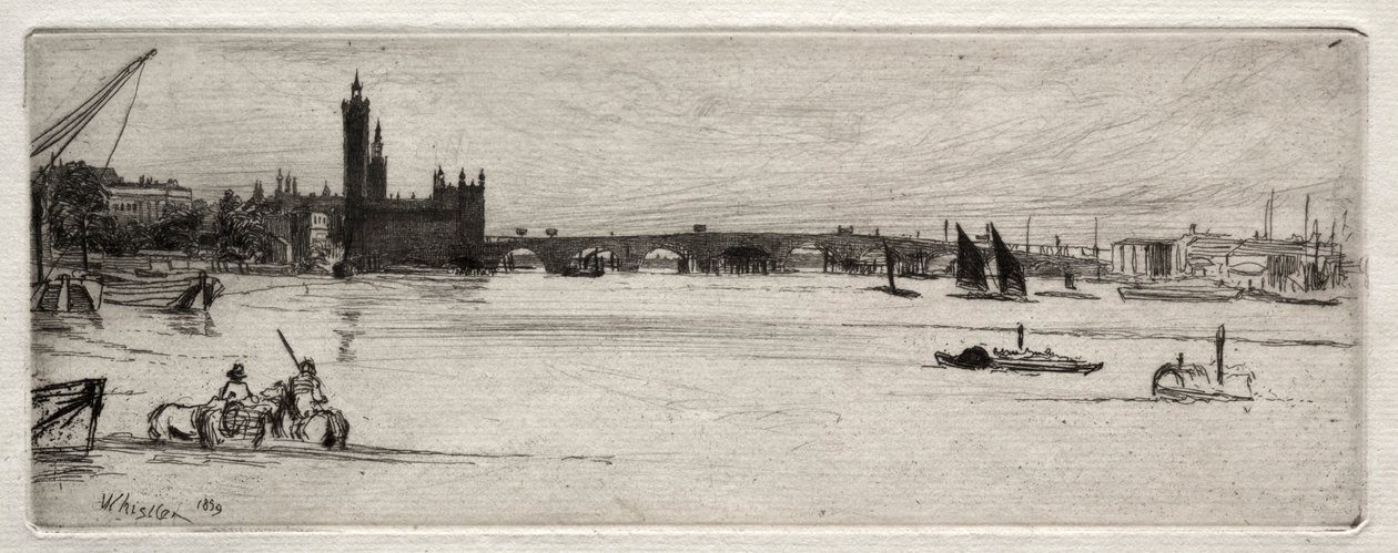 古いウェストミンスター橋、1871 年。 作： ジェームズ・アボット・マクニール・ウィスラー