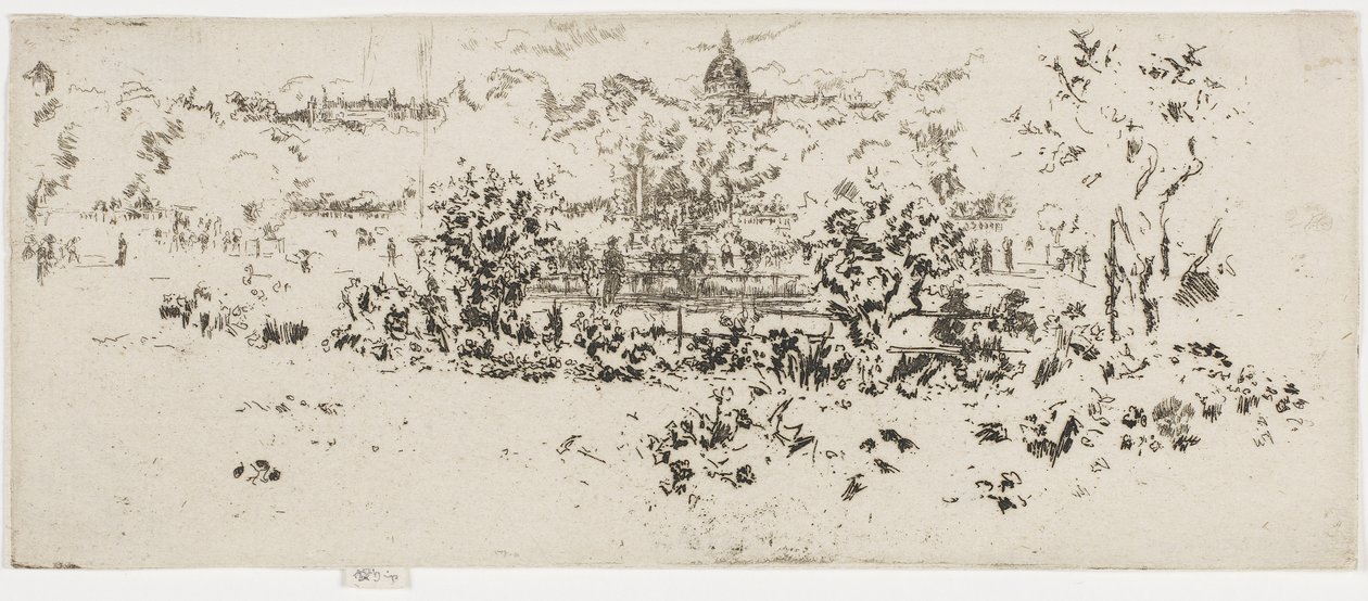パンテオン、リュクサンブール公園、1892〜93年頃（紙にエッチング） 作： ジェームズ・アボット・マクニール・ウィスラー